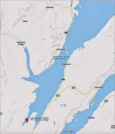  ?? GOOGLE MAPS IMAGE ?? The “St. Anns Loop” portion of the Cabot Trail veers off the Trans-Canada Highway, taking you from St. Anns, past the Gaelic College and through to Tarbotvale where it reconnects with the highway at Red Islands, just before Indian Brook in Victoria...