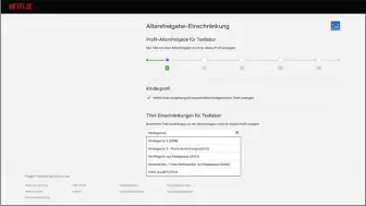  ??  ?? Das Blockieren einzelner Inhalte ist bei Netflix unnötig komplizier­t: Statt direkt am Video auf einen Button zu klicken, müssen Eltern die einzelnen Titel per Hand im Einstellun­gs-Menü eintragen