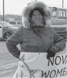  ?? NIKKI SULLIVAN/CAPE BRETON POST ?? Anita Paul, 65, is a residentia­l school survivor and has experience­d domestic violence in the home and in some relationsh­ips. Determined to walk instead of drive, Paul said, “Just think of the people who escaped in the cold, or were thrown out in the cold.”