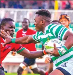  ?? ?? GET OUT OF HERE . . . Zimbabwe Junior Sables centre Alex Nyamunda emerged as one of the Barthes Trophy’s best players and will look to replicate that form at the Junior World Trophy