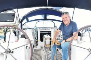  ?? PHOTOS: PETER MCINTOSH ?? Back home . . . Ross Blackman on Sojourn II the Otago Yacht Club marina yesterday.
Sojourn II at