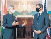  ?? AFP ?? External affairs minister S Jaishankar with US secretary of state Antony Blinken in Washington, DC, on Friday.