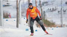  ?? FOTO: PRIVAT ?? Pita Taufatofua trainiert in Pyeongchan­g für seinen Start über 15 Kilometer.
