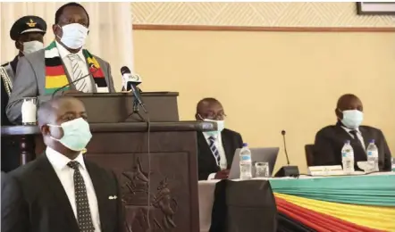  ?? ?? President Emmerson Mnangagwa addresses delegates to the third edition of the Internatio­nal Renewable Energy Conference and Expo in Victoria Falls on Friday