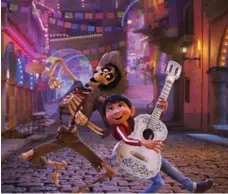  ?? PIXAR/DISNEY/THE ASSOCIATED PRESS ?? Hector, voiced by Gael Garcia Bernal, left, and Miguel, voiced by Anthony Gonzalez, in Pixar’s Coco, in theatres on Nov. 22.