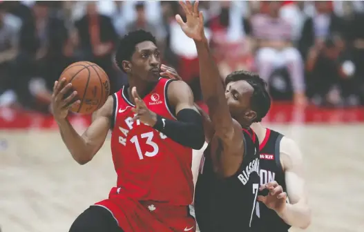  ?? GETTY IMAGES ?? Toronto forward Malcolm Miller, seen in pre-season, says he was happy to have a basketball in his hands again as he practised Monday with a coach at the Raps' training facility.