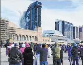  ?? Matt Rourke The Associated Press ?? The former Trump Plaza casino is imploded Wednesday in Atlantic City.