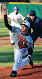  ??  ?? LaFayette’s Hunter Deal sends a pitch toward the plate during a game against Ringgold last week. (Photo by Keith Deal)