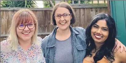  ??  ?? Emily Zinkin (left), Livia Frankish and Neetu Puranikmat­h are the first residents of the Clapham house