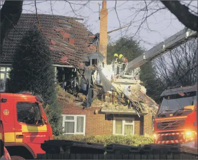  ?? PICTURE: TONY JOHNSON. ?? DAMAGE: The force of the explosion destroyed the upper storey of the house in Silk Mill Drive, Tinshill, Leeds.