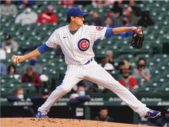  ?? NUCCIO DINUZZO/GETTY IMAGES ?? Cubs starter Kyle Hendricks was roughed up for six runs in the first inning Sunday.