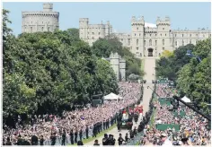  ??  ?? RISK The Long Walk packed for Harry &amp; Meg’s castle nuptials in May