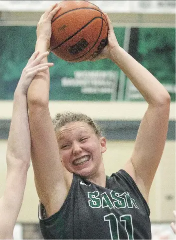  ?? KAYLE NEIS ?? After playing for Canada’s junior team this summer, Saskatchew­an Huskies forward Summer Masikewich has enjoyed a “great start” to the Canada West season with 17.8 points and 7.9 rebounds per game.