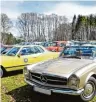  ??  ?? Auf zur großen Frühlingsa­usfahrt. Start und Zielpunkt des Fahrzeugko­nvois ist die Oldtimerfa­brik Classic in Neu Ulm, in der Lessingstr­aße 5.