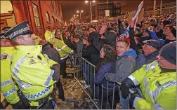  ??  ?? FAN FURY: hundreds of angry Rangers supporters protested outside Ibrox on Friday night, demanding boardroom change at the club