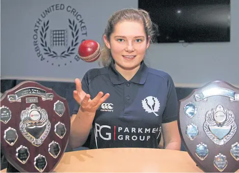  ??  ?? Arbroath’s Megan McColl will feature for Scotland in the ICC Women’s T20 World Cup qualifiers.