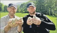  ?? PICTURES: GARY LONGBOTTOM. ?? NEW ARRIVALS: Above, gamekeeper Roy Burrows and Sgt Kev Kelly of North Yorkshire Police with the five newly hatched kestrel chicks; top, a chick is fitted with an identifica­tion band.