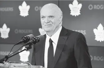  ?? CANADIAN PRESS FILE PHOTO ?? Lou Lamoriello has left the Leafs to go to the Islanders as head of hockey operations. Will Hunter join him?