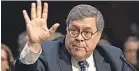  ?? HANNAH GABER/USA TODAY ?? William Barr answers questions from Democratic senators at his confirmation hearing Tuesday.