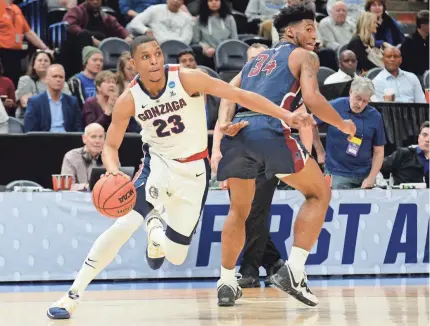  ?? GARY A. VASQUEZ/USA TODAY SPORTS ?? Gonzaga redshirt sophomore guard Zach Norvell Jr. is averaging 15.1 points this season.