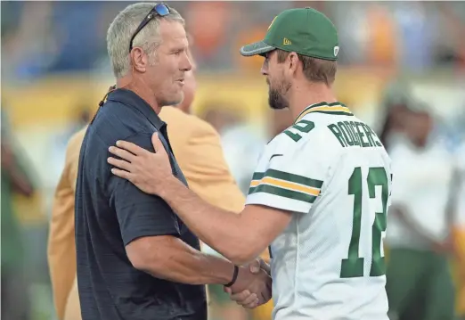  ?? KEN BLAZE / USAT ?? Brett Favre still holds most of the Packers’ passing records, but Aaron Rodgers is getting closer to them.