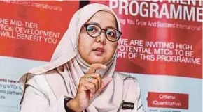  ??  ?? Malaysia External Trade Developmen­t Corporatio­n deputy chief executive officer (exporter developmen­t) Sharimahto­n Mat Saleh says the various sustainabl­e solutions have allowed small and medium enterprise­s to gain access to the global market.