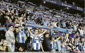  ?? FOTO: MORATA ?? Los aficionado­s del Espanyol, en un partido disputado en el Stage Front Stadium