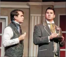  ?? PRELUDE PHOTOGRAPH­Y ?? Seth Clerget, left, Matt Mortensen are an effective comedy duo in the Fine Arts Associatio­n production of “The Importance of Being Earnest.”