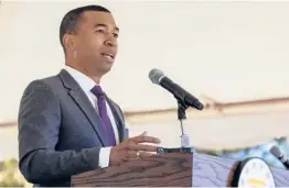  ?? ?? Montgomery, Ala., Mayor Steven Reed oversaw the removal of the Confederat­e president’s name from a street and its renaming after a famed civil rights lawyer.