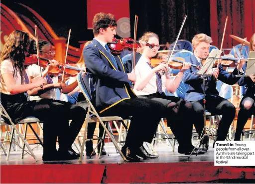  ??  ?? Tuned in Young people from all over Ayrshire are taking part in the 92nd musical festival