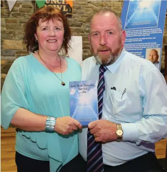  ??  ?? Kevin Quaid with his wife Helena at the launch of his book Lewy Body Dementia Survival and Me at the Park Bar, Kanturk. Photos by Sheila Fitzgerald