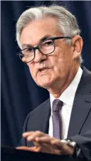  ?? ?? JEROME POWELL, Chairman, US Federal Reserve Board.