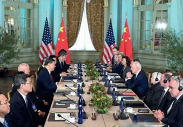  ?? ?? Chinese President Xi Jinping meets with U.S. President Joe Biden at Filoli Estate in the state of California on November 15