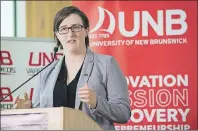  ?? ROB BLANCHARD/UNB ?? Sarah Hilworth was introduced as the new head coach of the UNB Varsity Reds women’s hockey team at a news conference in Fredericto­n, N.B., on Monday.