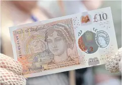  ??  ?? The new £10 note featuring Jane Austen.