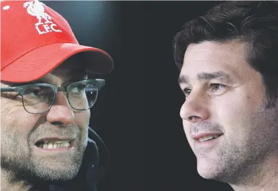  ?? Picture: Getty Images ?? BATTLE LINES DRAWN. Liverpool manager Juergen Klopp and his Spurs counterpar­t Mauricio Pochettino meet for the first time since the Champions League final in the Premier League tomorrow.