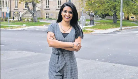  ?? TERRENCE MCEACHERN/THE GUARDIAN ?? Manjit Minhas, co-founder and CEO of Minhas Breweries, Distillery and Winery, and a cast member on CBC’s Dragons’ Den, was the keynote speaker at Thursday’s Biz2Biz Expo in Charlottet­own.