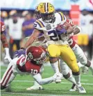  ?? BRETT DAVIS/USA TODAY SPORTS ?? LSU defeated Oklahoma in one of last season’s College Football Playoff semifinals.
