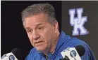  ?? DALE ZANINE/USA TODAY SPORTS ?? John Calipari is trying to downplay his team.