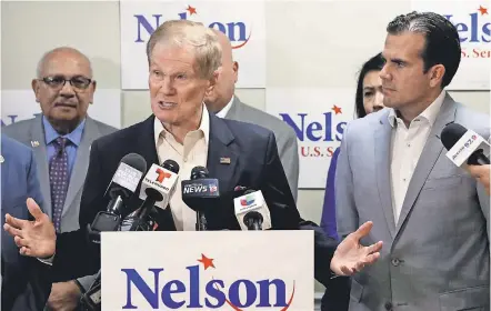  ?? JOHN RAOUX/AP ?? Democratic Rep. Darren Soto says Puerto Ricans could help U.S. Sen. Bill Nelson, above, win re-election.