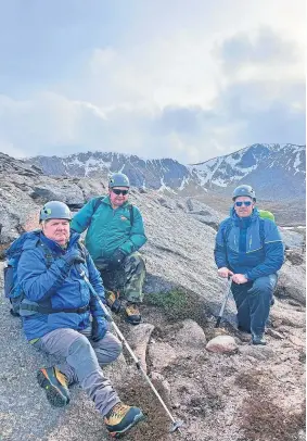  ?? ?? Inspiring Iain Young, Ian Hunter and Steven Williams climbing in the Cairngorms