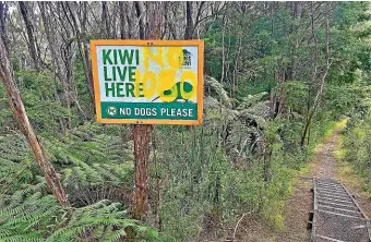  ?? SUPPLIED/BRAD WINDUST ?? Anti-1080 protesters have vandalised a kiwi protection sign outside Opua State Forest, which hasn’t been treated with poison in 30 years.