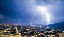  ?? PHOTO: REUTERS ?? Lightning strikes during an unusual thundersto­rm in the Atacama Desert in Chile last month. Such events are most likely due to the influence of global warming, a new scientific study says.