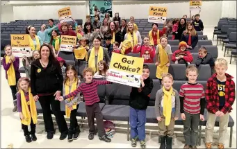  ?? Photo submitted ?? Students and parents at Classical Conversati­ons Home Education Group celebrated National School Choice Week on Tuesday.