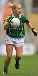  ??  ?? Bernie Breen sizing up her options during Kerry’s All-Ireland Senior final defeat to Cork in 2012.