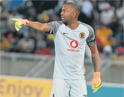  ?? Picture: PHILIP MAETA/GALLO IMAGES ?? NEW TERRITORY: Kaizer Chiefs goalkeeper Itumeleng Khune has been recast by coach Giovanni Solinas to play as a sweeper-keeper