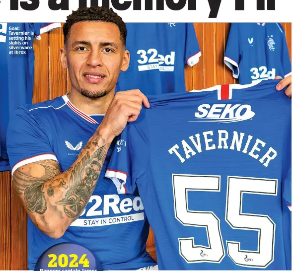  ??  ?? Goal: Tavernier is setting his sights on silverware at Ibrox