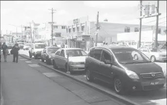  ??  ?? A few cars parked on Robb Street yesterday