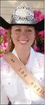  ?? COURTESY PHOTO ?? Courtney Bilderback, 25, of Tontitown, is the reigning 2014 Lincoln Riding Club queen.