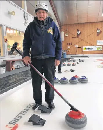  ?? ASHLEY THOMPSON ?? Wolfville Curling Club member Hubert Sullivan, 92, has a championsh­ip trophy named in his honour in recognitio­n of his contributi­ons to the sport of stick curling within Nova Scotia.
